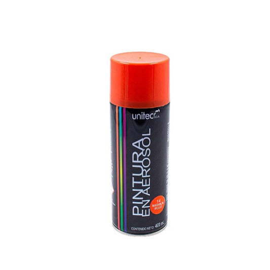Pintura Aerosol Naranja-Rojo Unitec