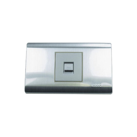 Toma Telefono Acero Inox Unitec