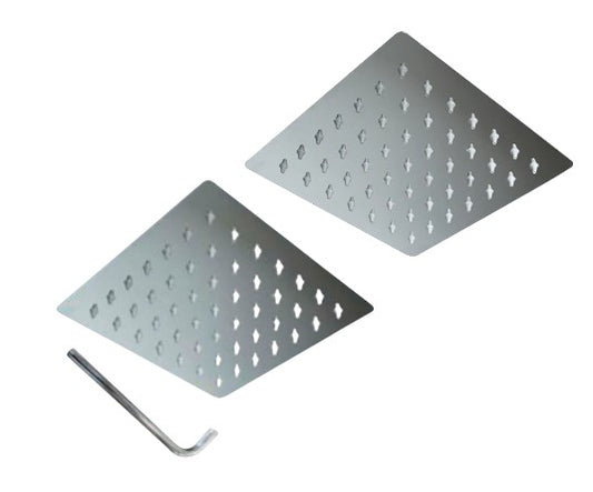 Regadera ParaDucha Cuadrada 8" Inox Con Tubo