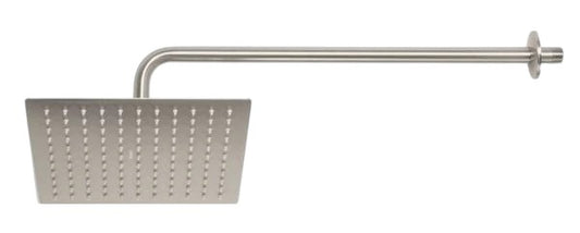 Regadera Para Ducha Cuadrada 10" Inox Con Tubo